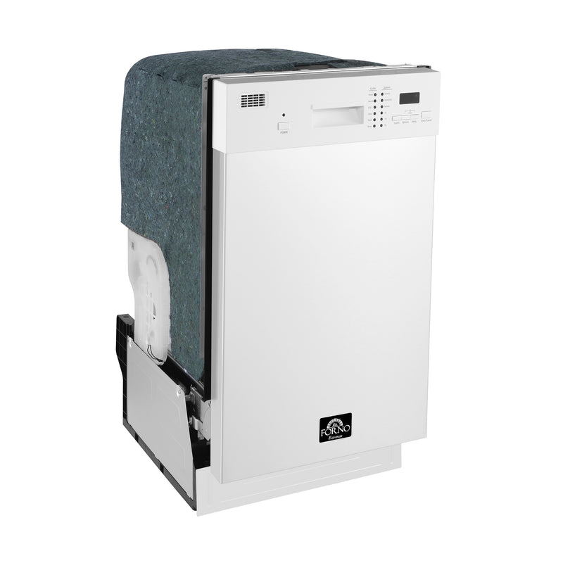Forno Polo 18" Built-In Dishwasher in White, 8 Place Settings, 6 Wash Programs, ENERGY STAR Certified, FDWBI8041-18WHT