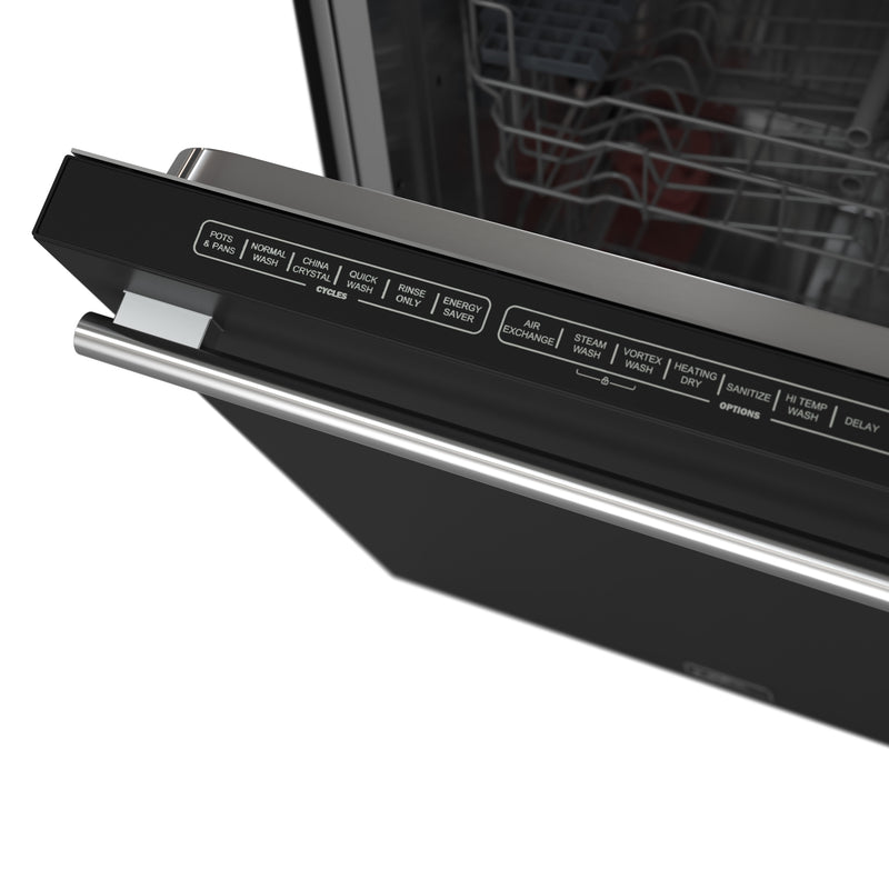 Forno Espresso Pozzo 24" Built-In Dishwasher in Black, 6 Wash Programs, Double Drying, with Stainless Steel Handles, FDWBI8067-24BLK