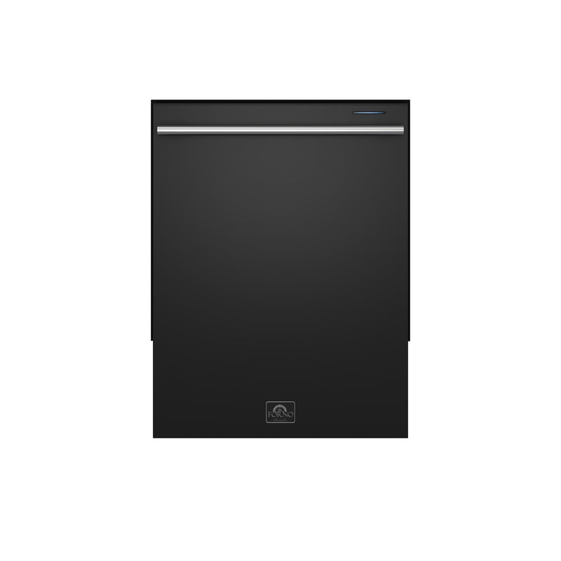 Forno Espresso Pozzo 24" Built-In Dishwasher in Black, 6 Wash Programs, Double Drying, with Stainless Steel Handles, FDWBI8067-24BLK
