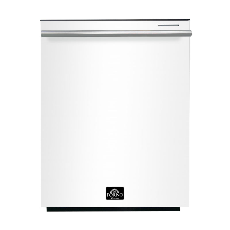 Forno Espresso Pozzo 24" Built-In Dishwasher in White, 6 Wash Programs, Double Drying, with Stainless Steel Handles, FDWBI8067-24WHT