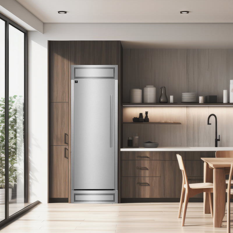 Forno Maderno 28" Built-In Convertible Refrigerator in Stainless Steel, 13.6 cu.ft. with Decorative Grill, Left Swing, FFFFD1722-32LS