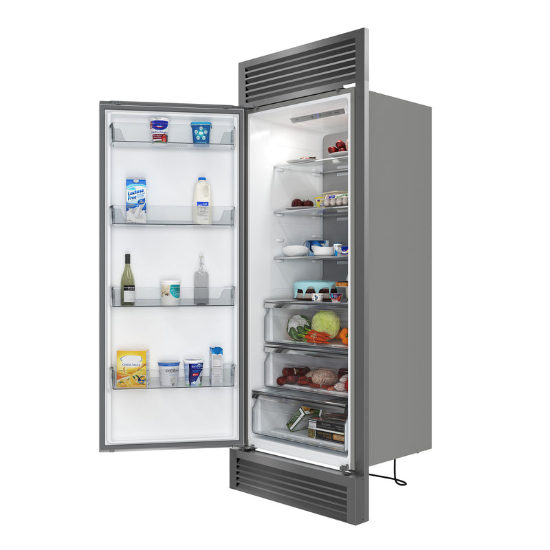 Forno Maderno 28" Built-In Convertible Refrigerator in Stainless Steel with 13.6 cu.ft., Decorative Grill, Left Swing Door, FFFFD1722-32LSG