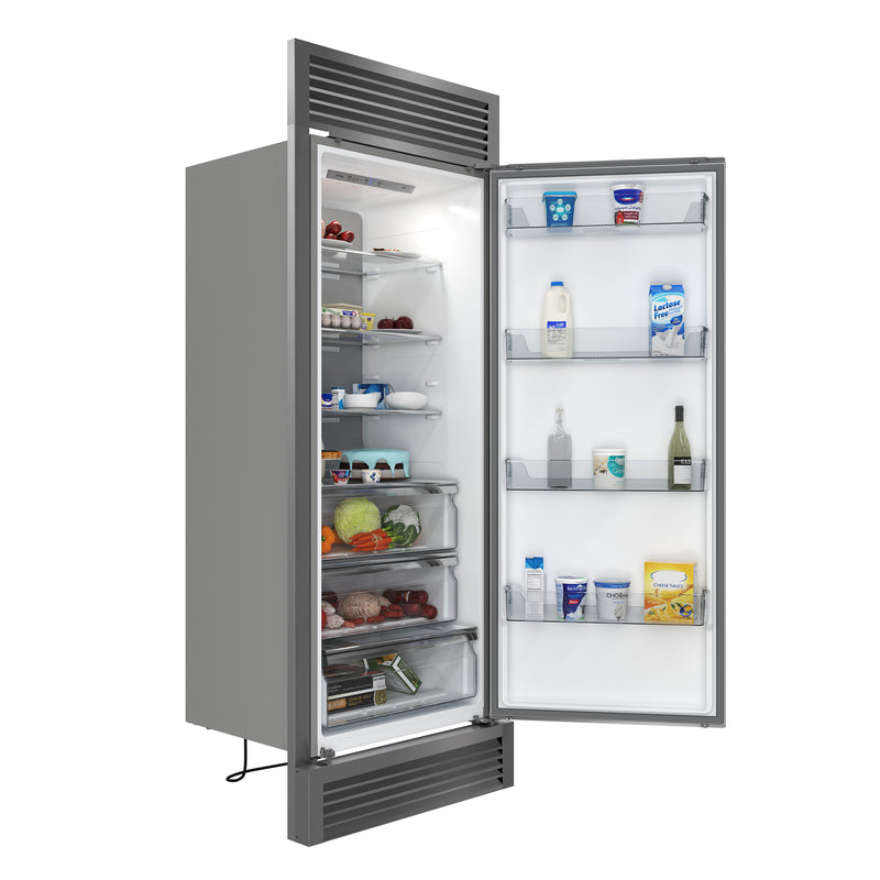 Forno Maderno 28" Built-In Convertible Refrigerator in Stainless Steel, 13.6 cu.ft., Decorative Trim Grill, Right Swing, FFFFD1722-32RSG