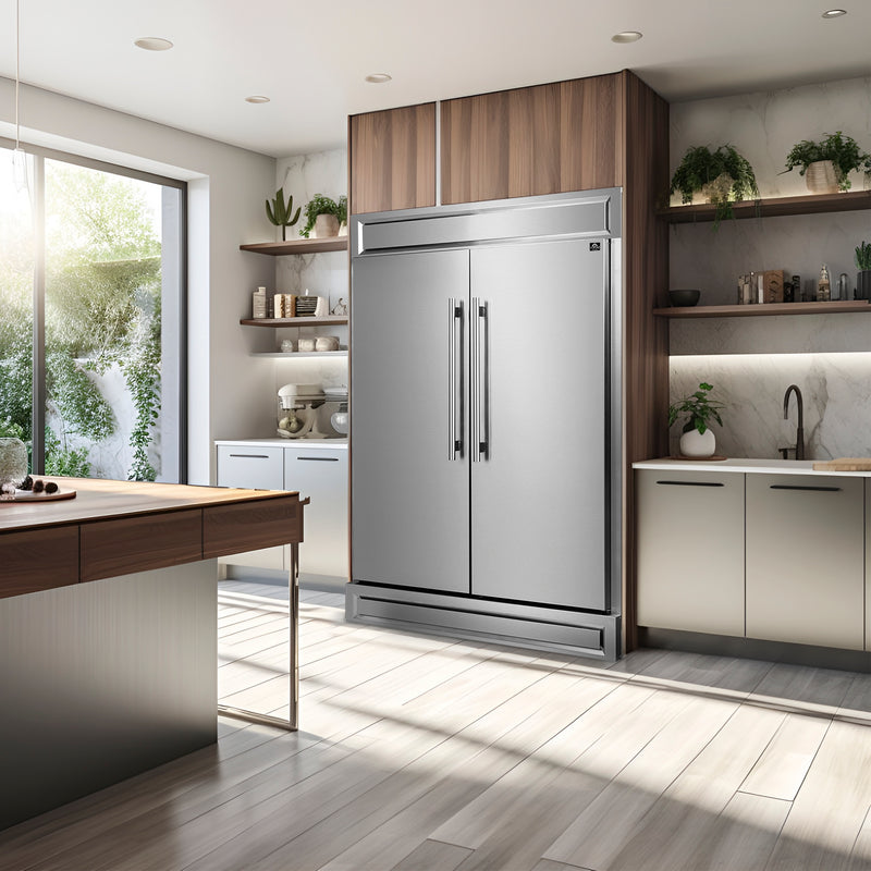 Forno 2-Piece Appliance Package - 48" Gas Range and 60" Built-In Refrigerator in Stainless Steel, FBDL-018-03CAUS