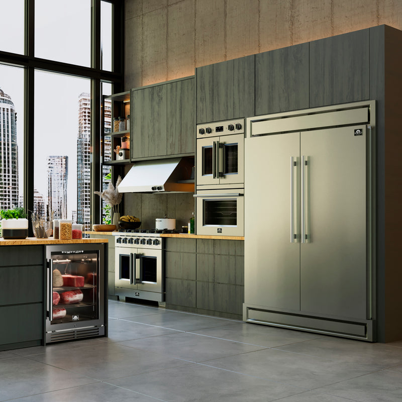 Forno Maderno 60" Freestanding Convertible Refrigerator/Freezer in Stainless Steel with 27.2 cu.ft., Dual Inverter Compressors, FFFFD1722-60S