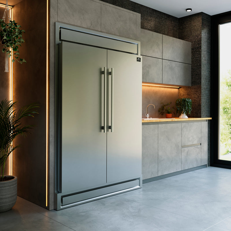 Forno Maderno 60" Freestanding Convertible Refrigerator/Freezer in Stainless Steel with 27.2 cu.ft., Dual Inverter Compressors, FFFFD1722-60S