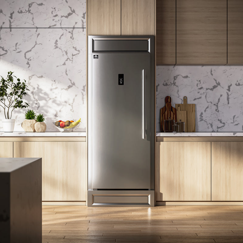 Forno Fortezza 32" Freestanding Freezer in Stainless Steel, Total No Frost Cooling, Automatic Ice Maker, FFFFD1738-32LMG