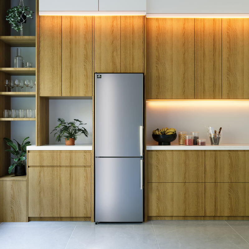 Forno Guardia 23.4" Bottom Freezer Refrigerator in Stainless Steel with 10.8 cu.ft., Multi-Airflow System, Left Swing, FFFFD1778-24LS