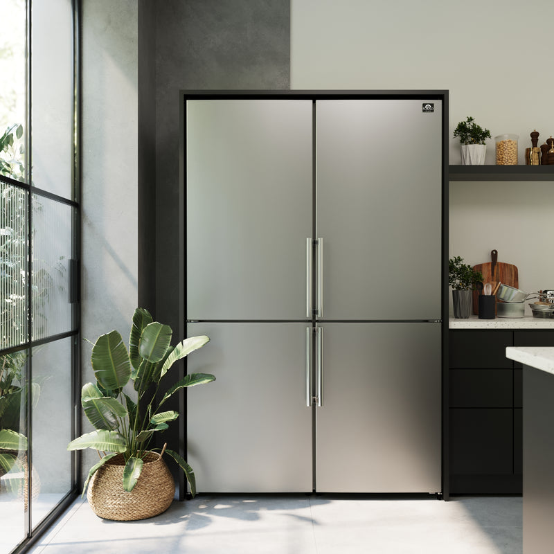 Forno Guardia 46.8" Freestanding French Door Refrigerator, 21.6 cu.ft Capacity, Multi-Airflow System, with Stainless Steel Handles, FFFFD1778-48