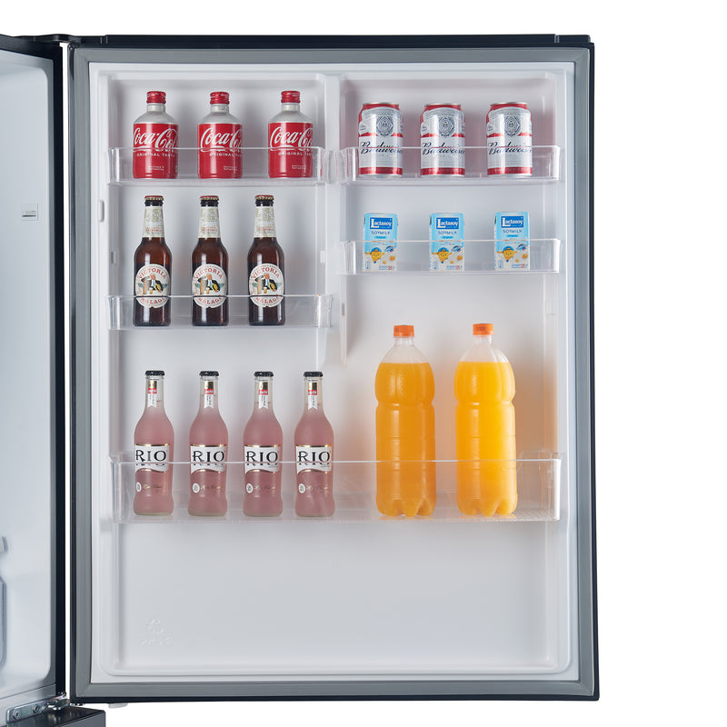 Forno Milano Espresso 31" Freestanding Bottom Freezer Refrigerator in Black, 17.2 cu. ft., Counter-Depth, Right Swing, with Antique Brass Handles, FFFFD1785-31BLK