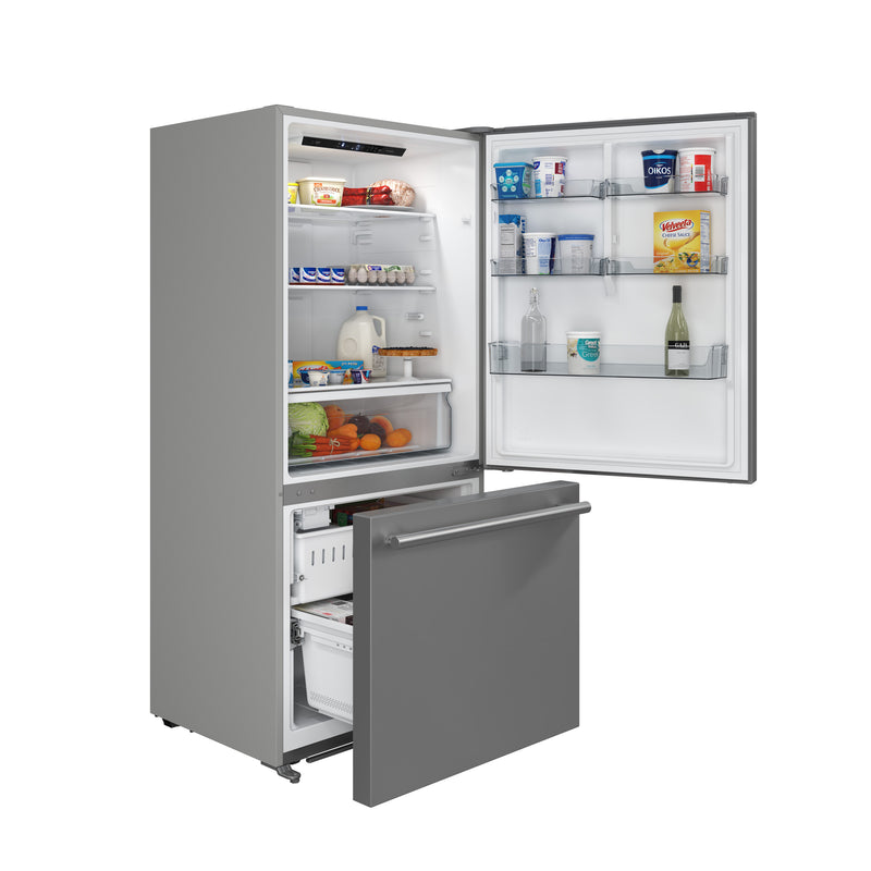 Forno Milano Espresso 31" Freestanding Bottom Freezer Refrigerator in Stainless Steel, Counter-Depth, Digital Touch Control, Right Swing, FFFFD1785-31S