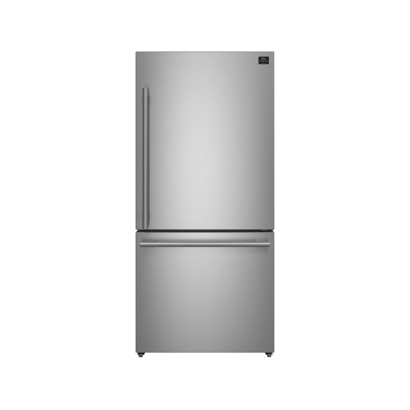 Forno Milano Espresso 31" Freestanding Bottom Freezer Refrigerator in Stainless Steel, Counter-Depth, Digital Touch Control, Right Swing, FFFFD1785-31S