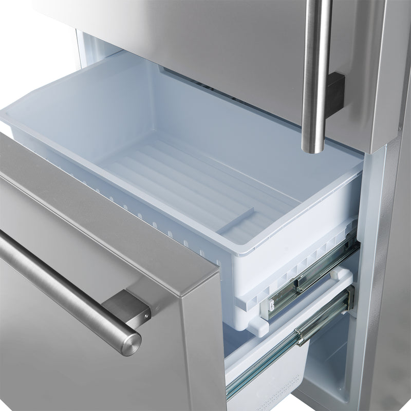 Forno Milano Espresso 62" Freestanding Dual Bottom Freezer Refrigerator in Stainless Steel with 34.4 cu.ft Capacity, Ice Maker, Digital Touch Control, FFFFD1787-60S