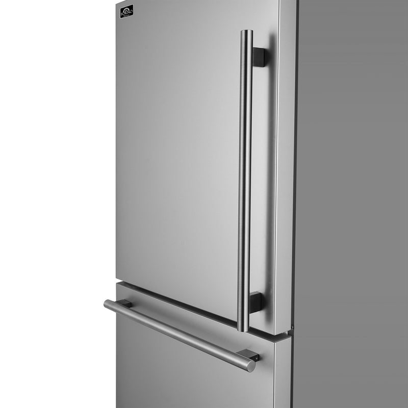 Forno Milano Espresso 31" Freestanding Bottom Freezer Refrigerator in Stainless Steel with 17.2 cu. ft., Left Hinge, FFFFD1786-31S