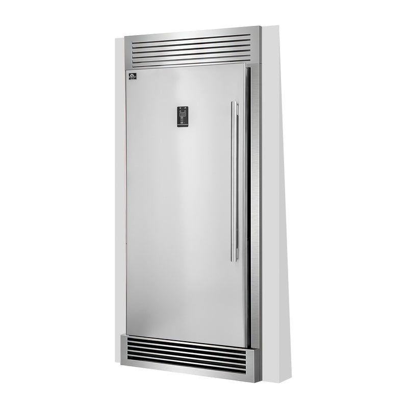 Forno Rizzuto 28" Convertible Upright Refrigerator / Freezer in Stainless Steel, 13.8 cu.ft. Capacity, Left Hinge, FFFFD1933-32LS