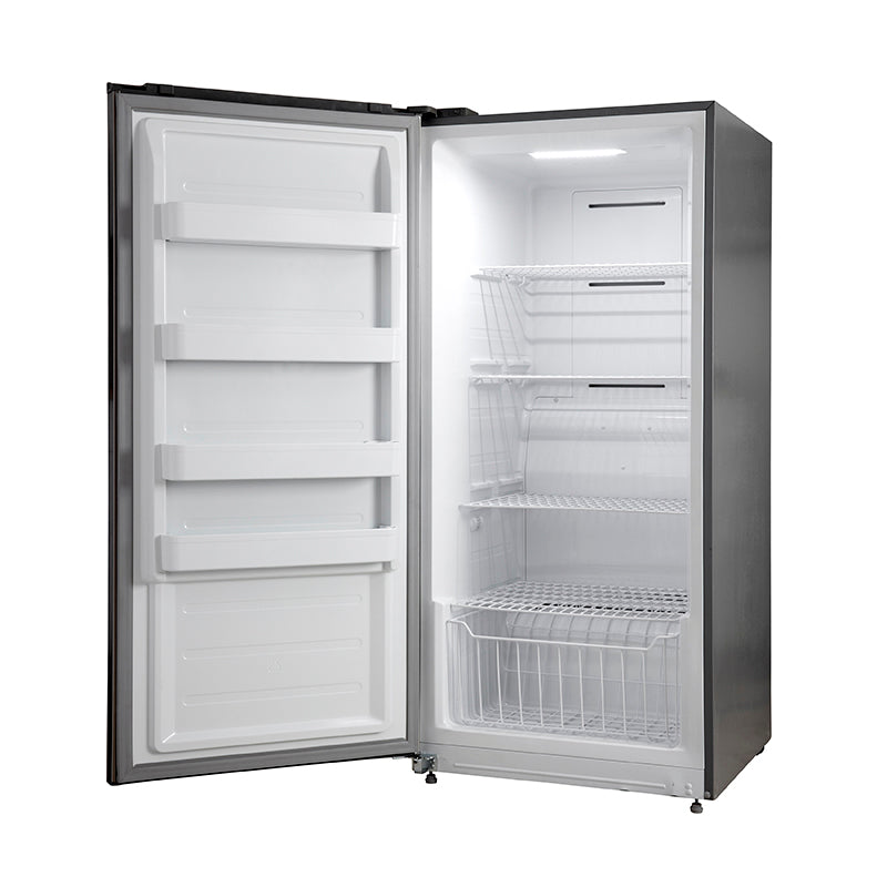 Forno Rizzuto 28" Convertible Upright Refrigerator / Freezer in Stainless Steel, 13.8 cu.ft. Capacity, Left Hinge, FFFFD1933-32LS