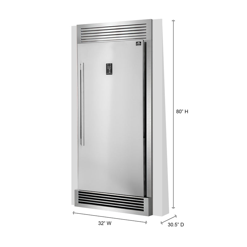 Forno Rizzuto 28" Convertible Refrigerator in Stainless Steel with 13.8 cu.ft. Capacity, Right Hinge, FFFFD1933-32RS