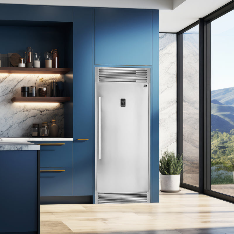 Forno Rizzuto 28" Convertible Refrigerator in Stainless Steel with 13.8 cu.ft. Capacity, Right Hinge, FFFFD1933-32RS