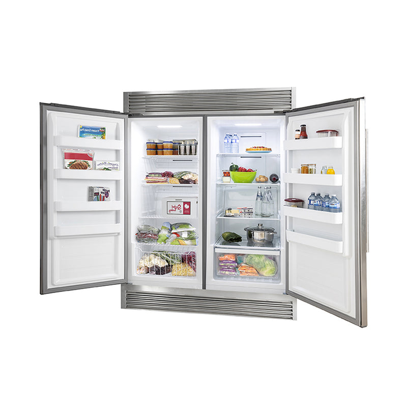 Forno Rizzuto 60" Freestanding Convertible Refrigerator/Freezer Set, 27.6 cu.ft. with Grille Trim, with Stainless Steel Handles, FFFFD1933-60S