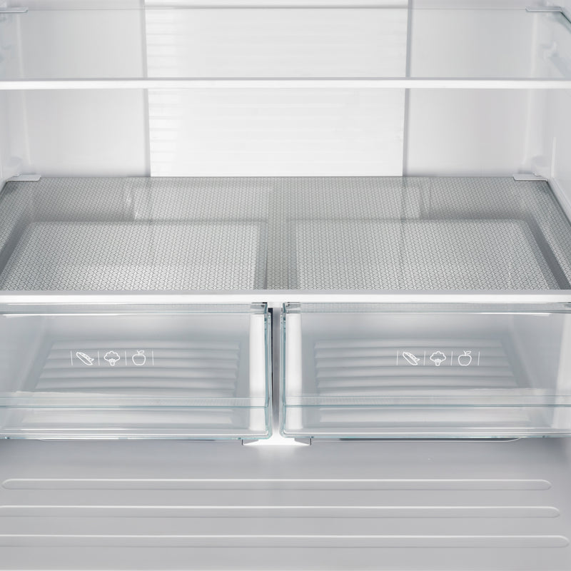 Forno Gallipoli 30" Freestanding French Door Refrigerator in Stainless Steel, 17.5 Cu. Ft. Capacity, Ice Maker with 4” Decorative Grill, FFFFD1974-35SG