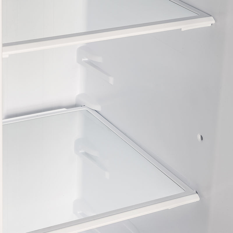 Forno Salerno Espresso 33" Freestanding Side-by-Side Refrigerator in White, 15.6 cu.ft. Capacity, Spill-Proof Shelves with Antique Brass Handles, FFRBI1805-33WHT