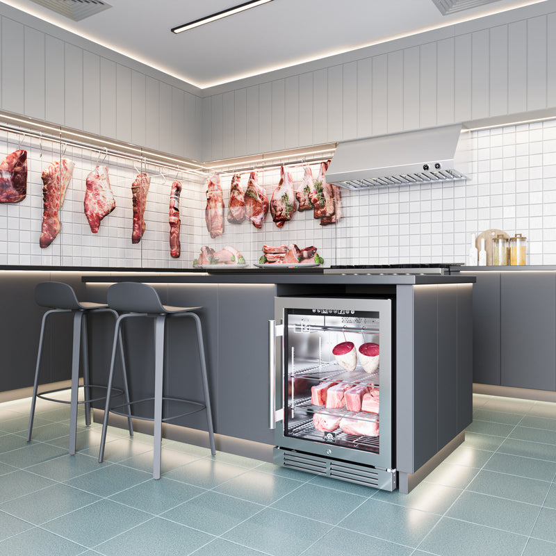 Forno Asciutto 24" Dry Aging Cabinet in Stainless Steel, 4.41 cu.ft., UVC Sterilization, Dual Evaporators, FFSDA6840-24