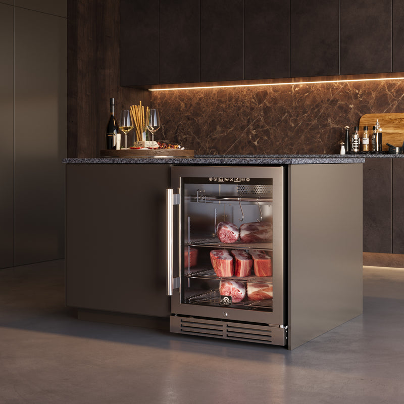 Forno Asciutto 24" Dry Aging Cabinet in Stainless Steel, 4.41 cu.ft., UVC Sterilization, Dual Evaporators, FFSDA6840-24