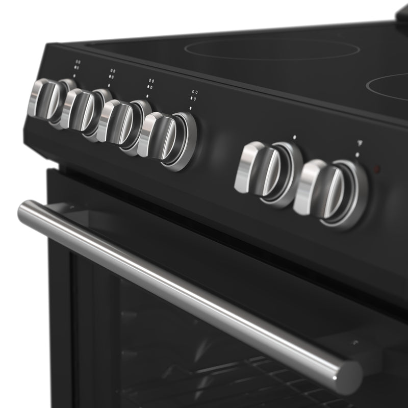 Forno Leonardo Espresso 30" Freestanding Electric Range in Black, True Convection, with Stainless Steel Handles, FFSEL6012-30BLK