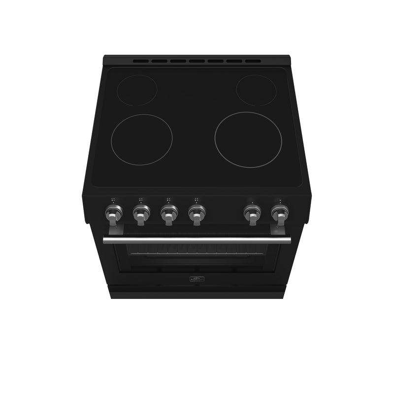 Forno Leonardo Espresso 30" Freestanding Electric Range in Black, True Convection, with Stainless Steel Handles, FFSEL6012-30BLK