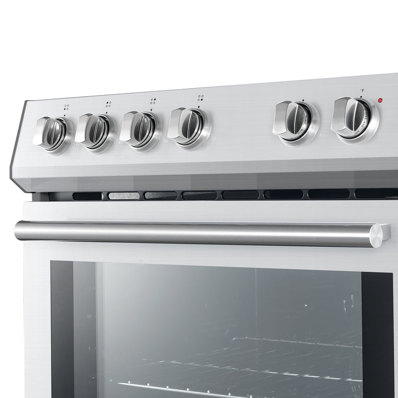 Forno Leonardo Espresso 30" Freestanding Electric Range in Stainless Steel, True Convection, Energy Efficient, FFSEL6012-30