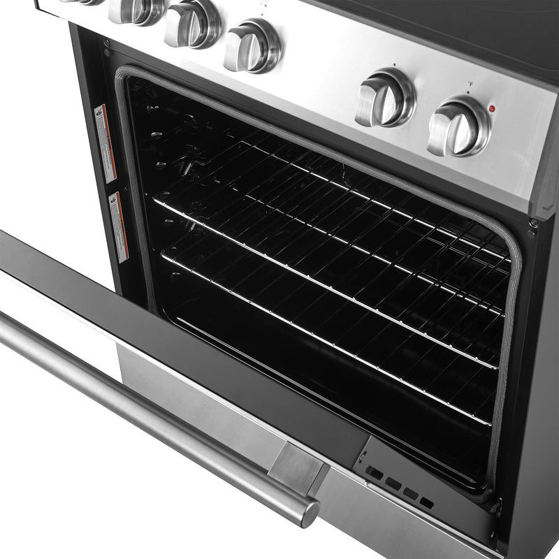Forno Leonardo Espresso 30" Freestanding Electric Range in Stainless Steel, True Convection, Energy Efficient, FFSEL6012-30