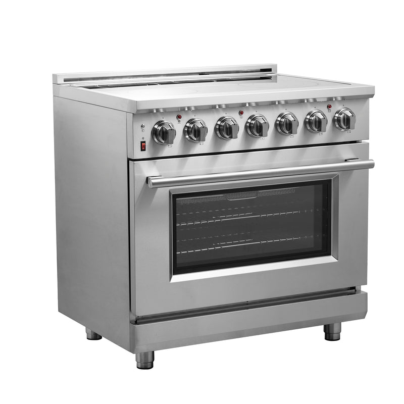 Forno Massimo 36" Freestanding Electric Range, True Convection, Air Fry, Telescopic Racks, FFSEL6020-36