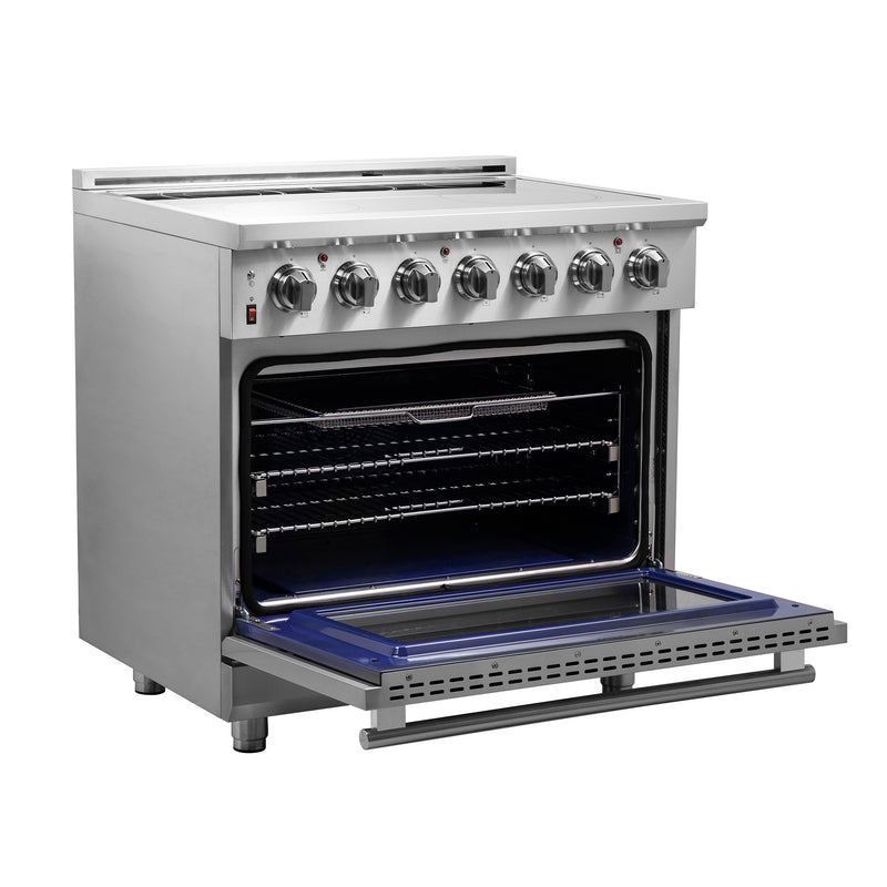 Forno Massimo 36" Freestanding Electric Range, True Convection, Air Fry, Telescopic Racks, FFSEL6020-36