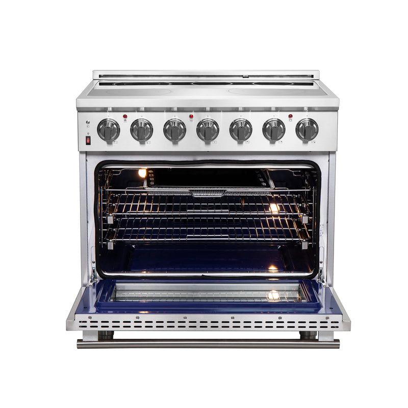 Forno Massimo 36" Freestanding Electric Range, True Convection, Air Fry, Telescopic Racks, FFSEL6020-36