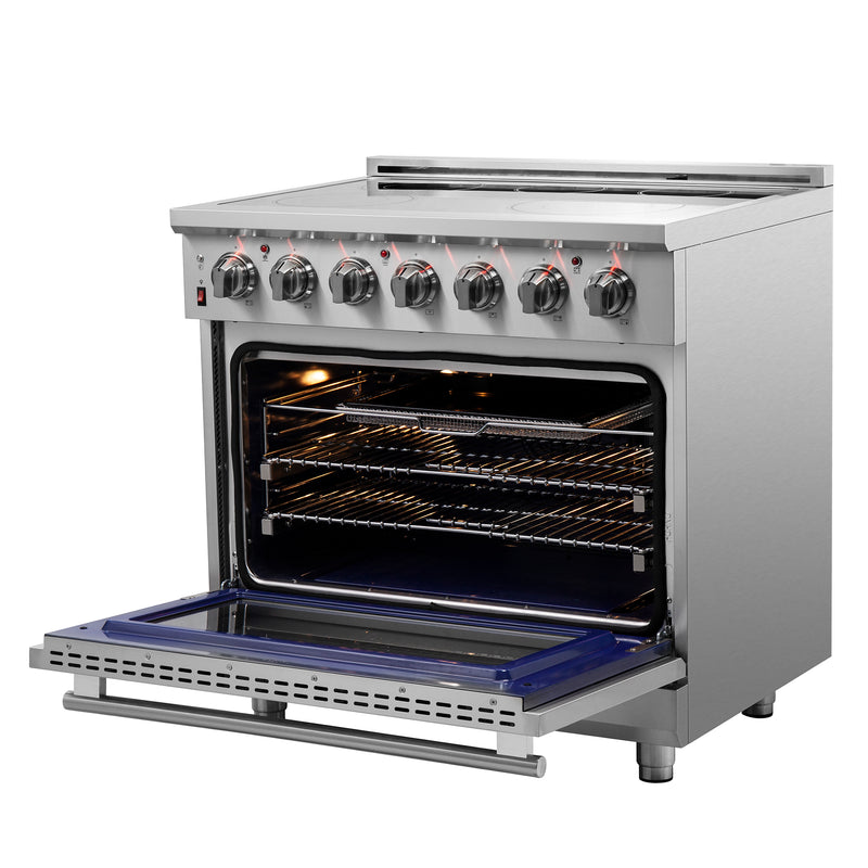 Forno Massimo 36" Freestanding Electric Range, True Convection, Air Fry, Telescopic Racks, FFSEL6020-36