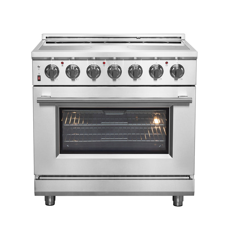 Forno Massimo 36" Freestanding Electric Range, True Convection, Air Fry, Telescopic Racks, FFSEL6020-36