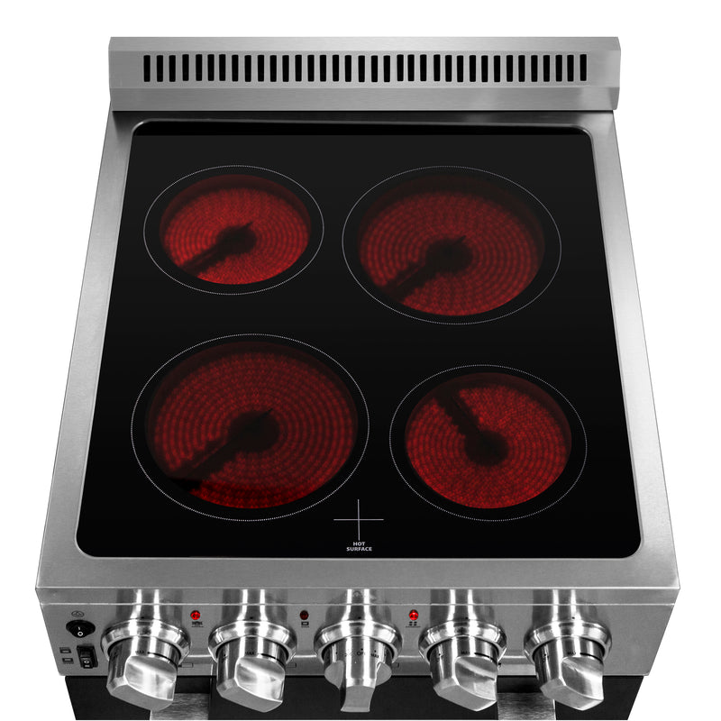 Forno Pallerano 20" Freestanding Electric Range in Stainless Steel, 4 Burners, Storage Drawer, FFSEL6052-20