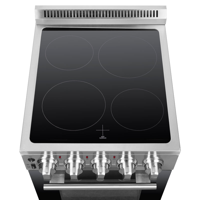 Forno Pallerano 20" Freestanding Electric Range in Stainless Steel, 4 Burners, Storage Drawer, FFSEL6052-20