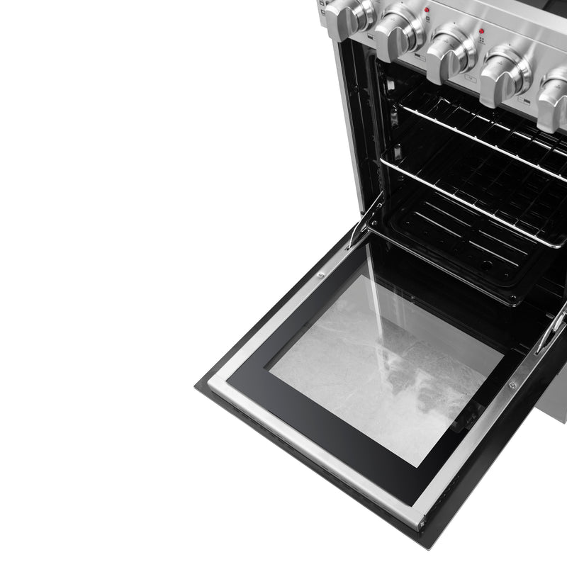 Forno Pallerano 20" Freestanding Electric Range in Stainless Steel, 4 Burners, Storage Drawer, FFSEL6052-20