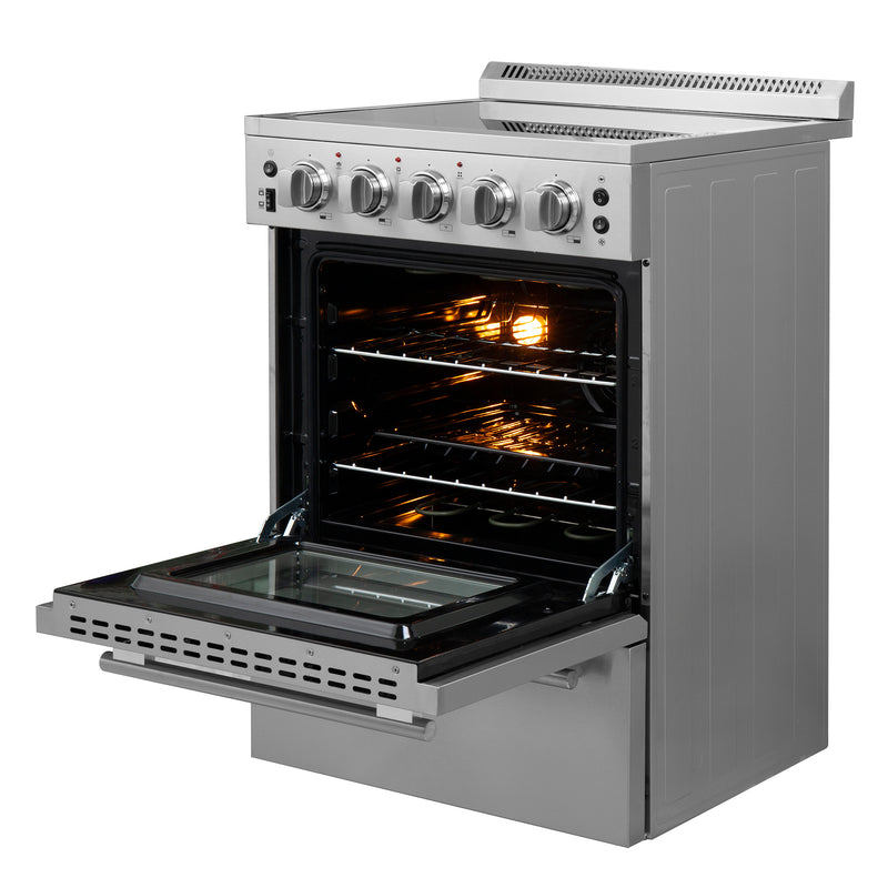 Forno Loiano 24" Freestanding Electric Range in Stainless Steel, Air Fry, Storage Drawer, FFSEL6069-24