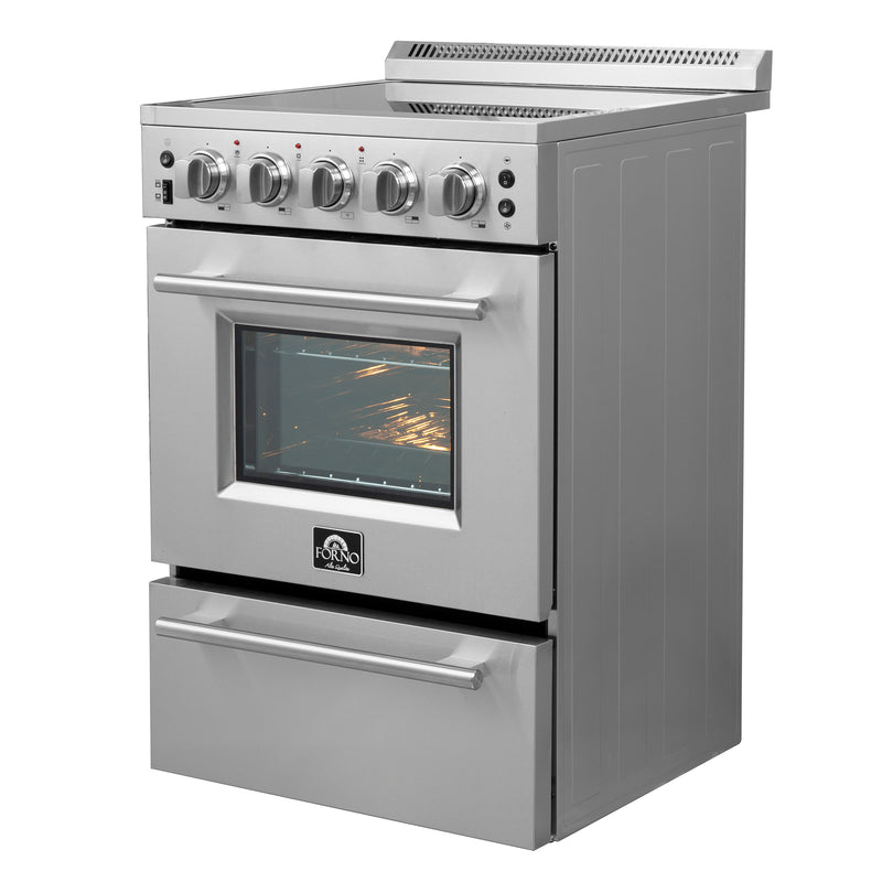 Forno Loiano 24" Freestanding Electric Range in Stainless Steel, Air Fry, Storage Drawer, FFSEL6069-24