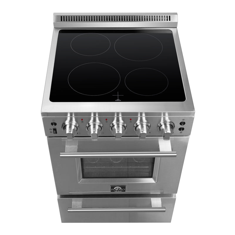 Forno Loiano 24" Freestanding Electric Range in Stainless Steel, Air Fry, Storage Drawer, FFSEL6069-24