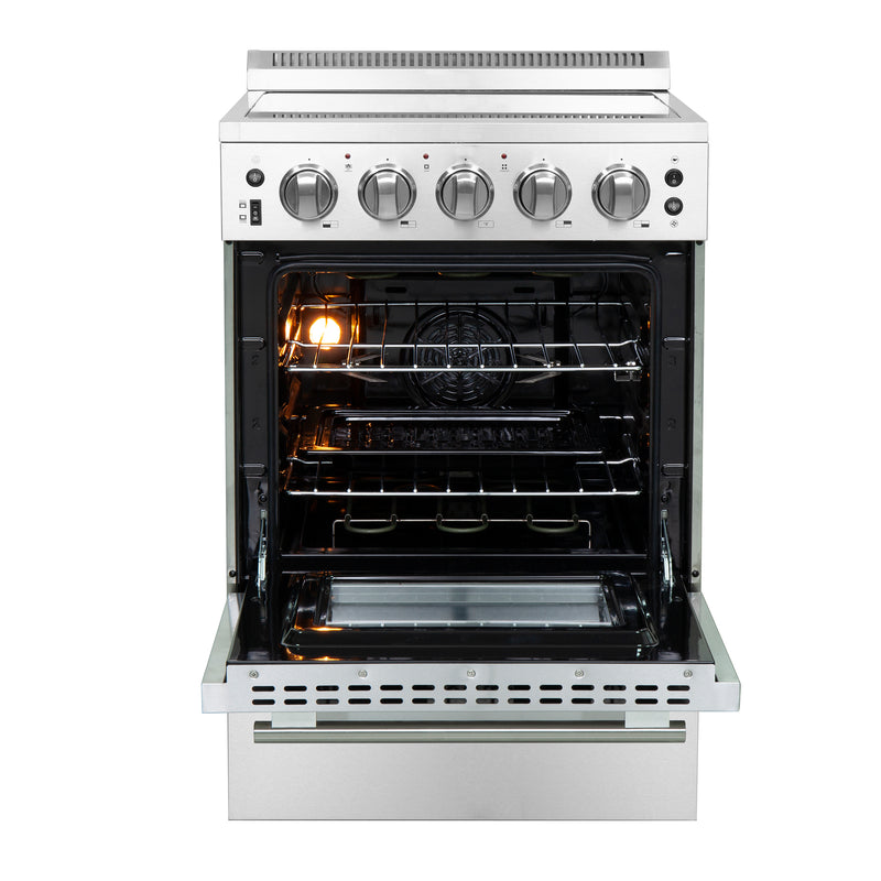 Forno Loiano 24" Freestanding Electric Range in Stainless Steel, Air Fry, Storage Drawer, FFSEL6069-24