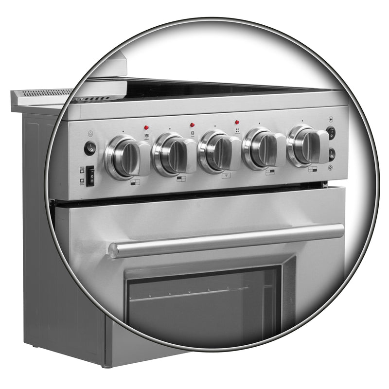 Forno Loiano 24" Freestanding Electric Range in Stainless Steel, Air Fry, Storage Drawer, FFSEL6069-24