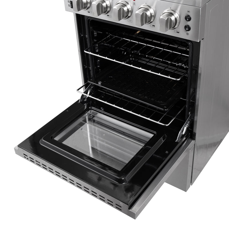 Forno Loiano 24" Freestanding Electric Range in Stainless Steel, Air Fry, Storage Drawer, FFSEL6069-24