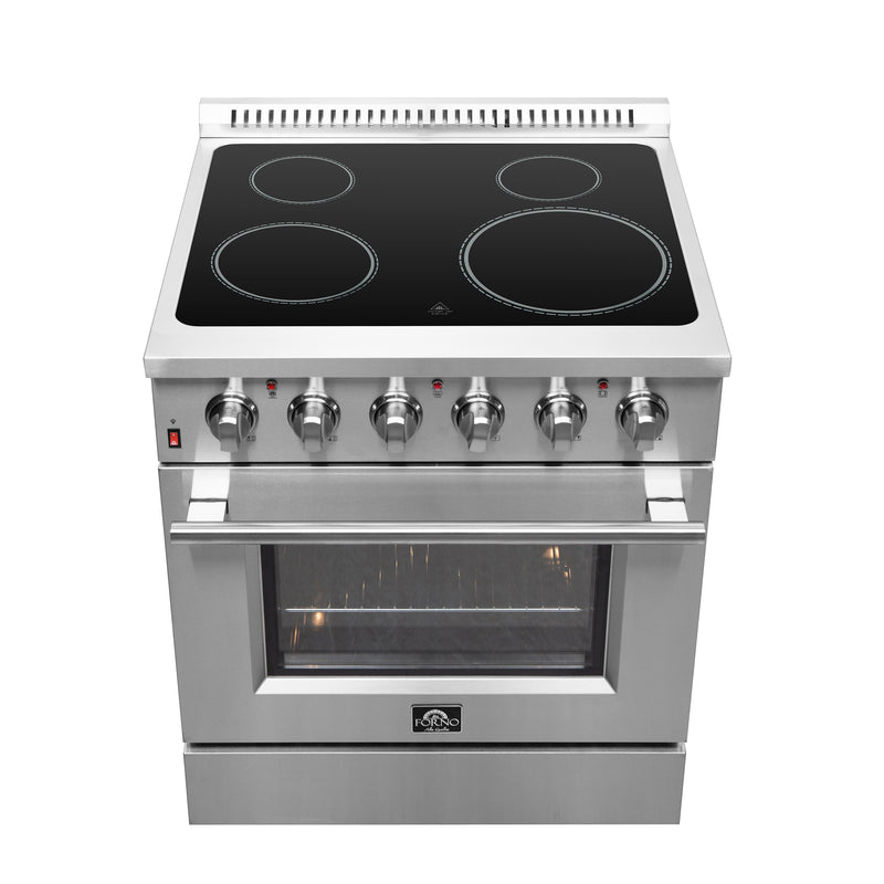 Forno Galiano 30" Freestanding Electric Range in Stainless Steel, True Convection, Air Fry, FFSEL6083-30