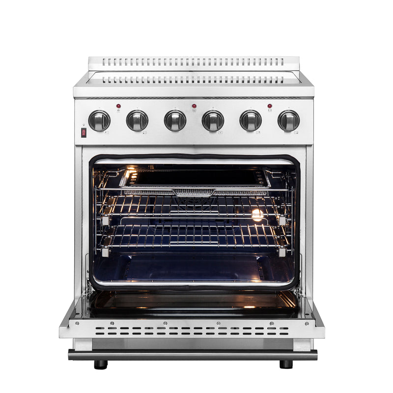 Forno Galiano 30" Freestanding Electric Range in Stainless Steel, True Convection, Air Fry, FFSEL6083-30