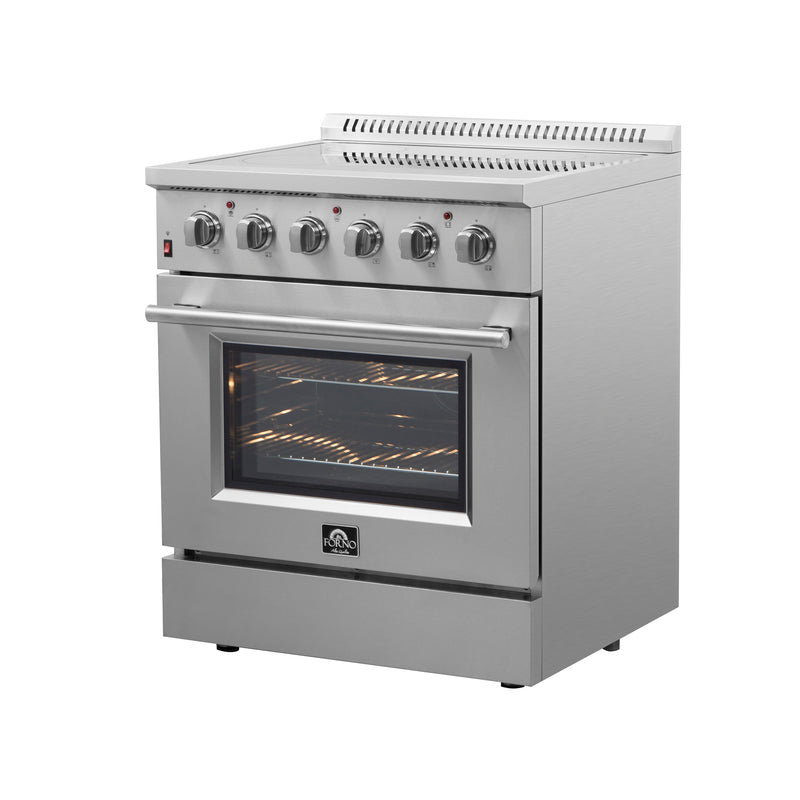 Forno Galiano 30" Freestanding Electric Range in Stainless Steel, True Convection, Air Fry, FFSEL6083-30
