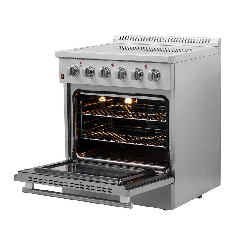 Forno Galiano 30" Freestanding Electric Range in Stainless Steel, True Convection, Air Fry, FFSEL6083-30