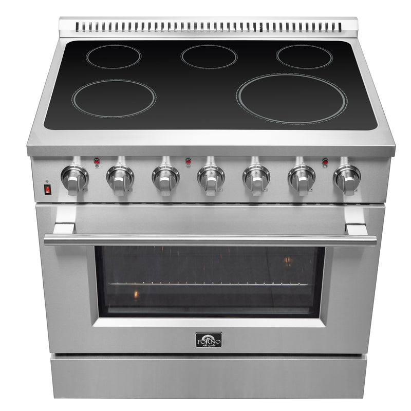 Forno Galiano 36" Freestanding Electric Range in Stainless Steel, True Convection, Air Fry, FFSEL6083-36